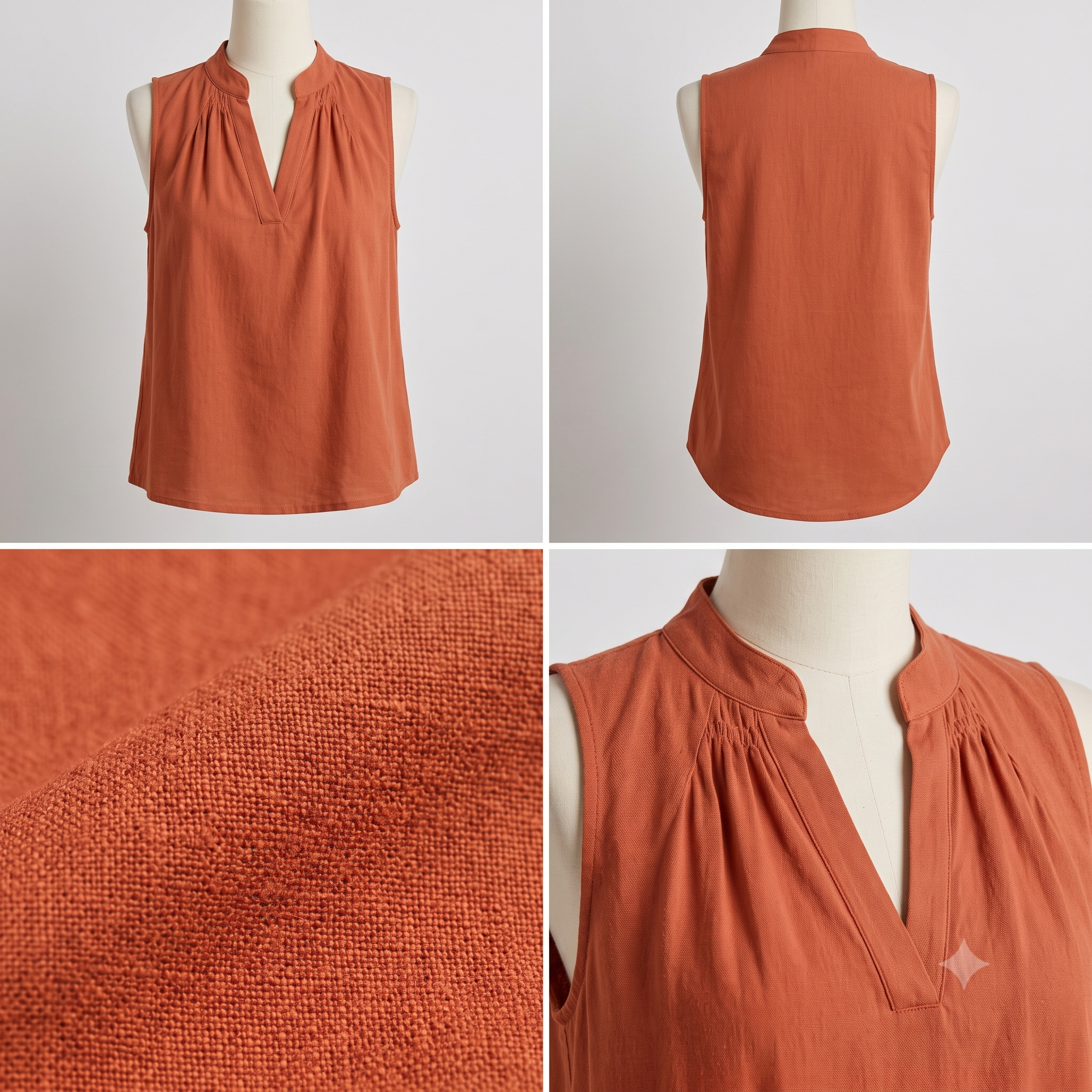 Sleeveless Blouse Sewing Pattern PDF, Women's Summer Top Pattern, Loose Fit V Neck Shirt, Collar Blouse Pattern XS–5XL, A4 A0 US Letter