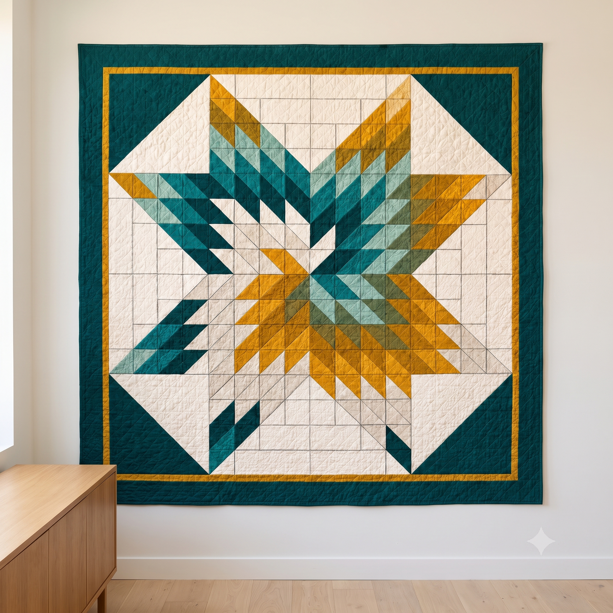 Star Quilt Pattern PDF | Lone Star Look With No Diamonds or Y-Seams | Two Sizes 56" and 24" Mini | Instant Download