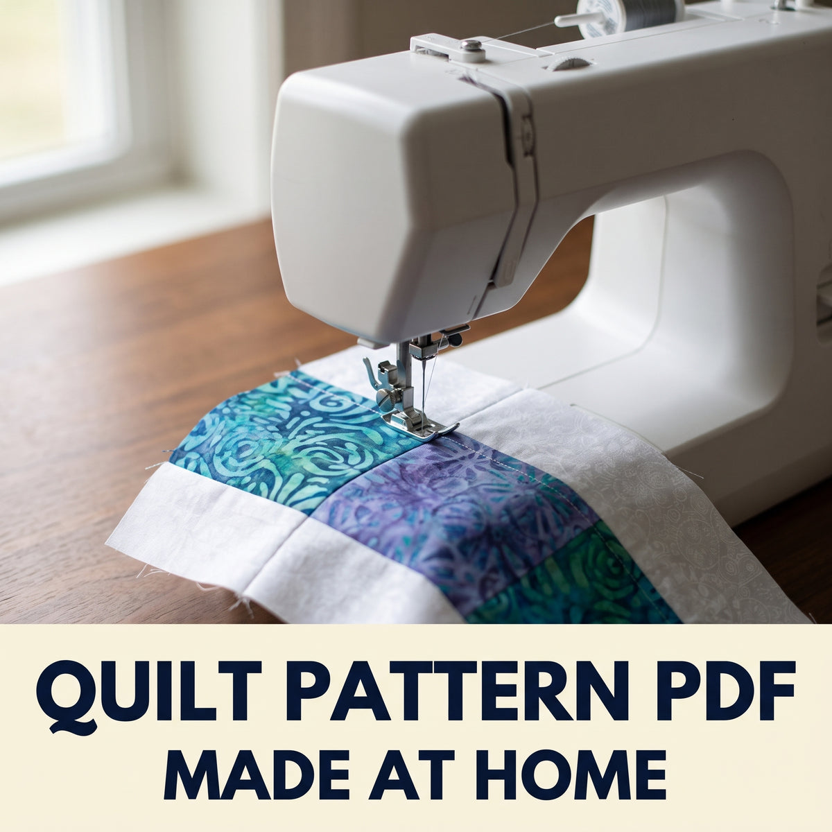 Star and Chain Quilt Pattern – Batik Sawtooth Stars on White, Throw Quilt PDF, Instant Download