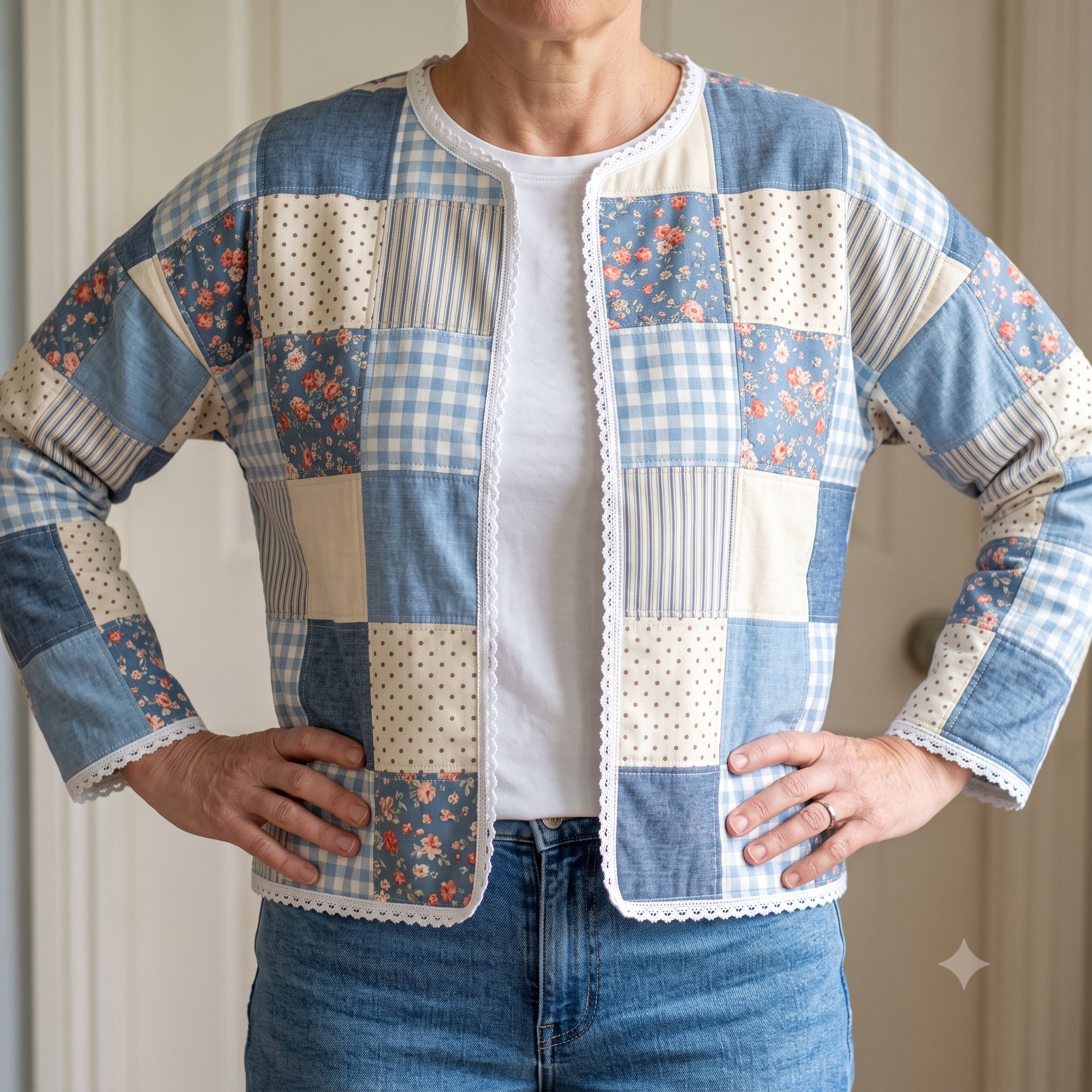 Patchwork Sweatshirt Jacket Sewing Pattern PDF | Beginner Quilted Jacket Tutorial | Charm Pack Project | Sizes S-XXL | Instant Download
