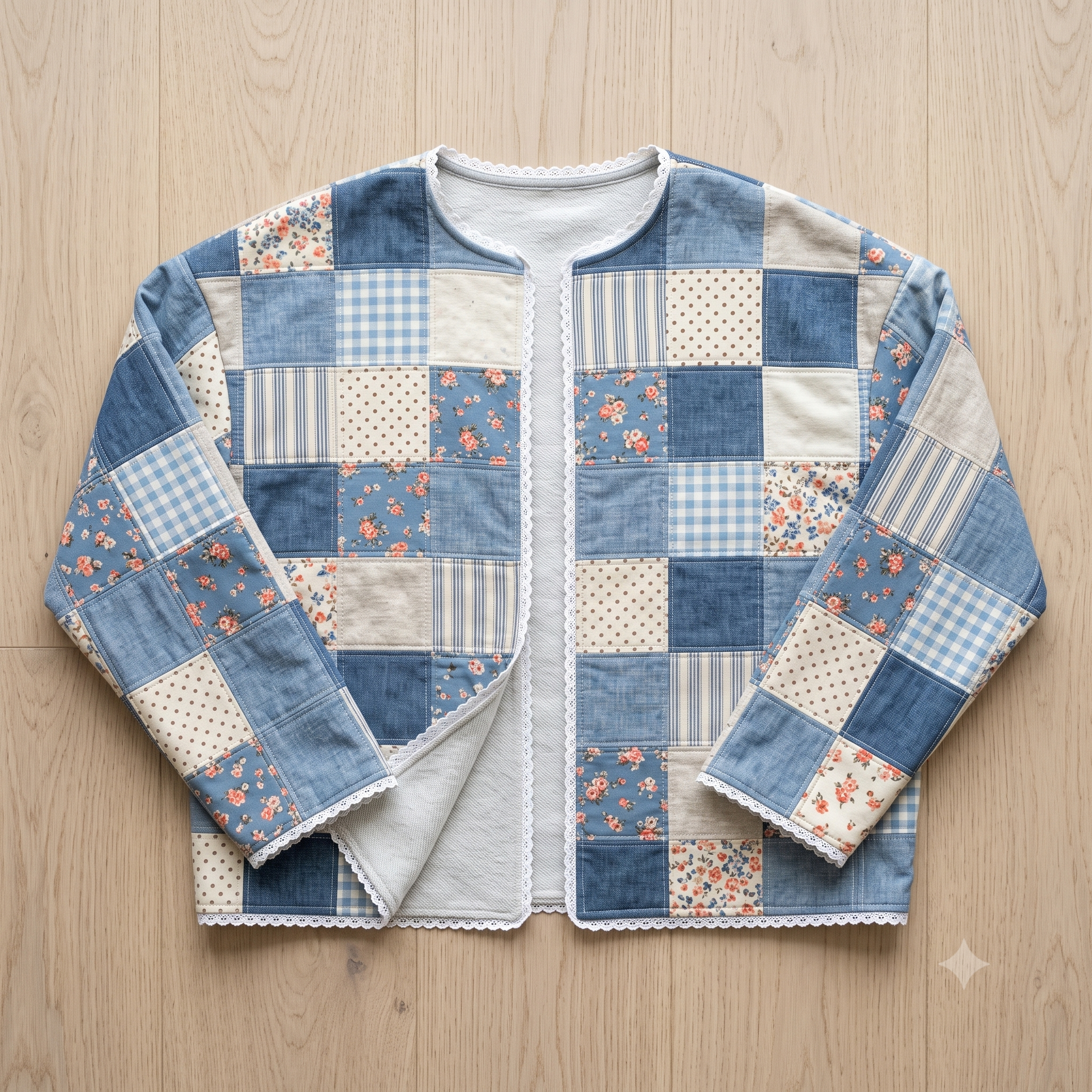 Patchwork Sweatshirt Jacket Sewing Pattern PDF | Beginner Quilted Jacket Tutorial | Charm Pack Project | Sizes S-XXL | Instant Download
