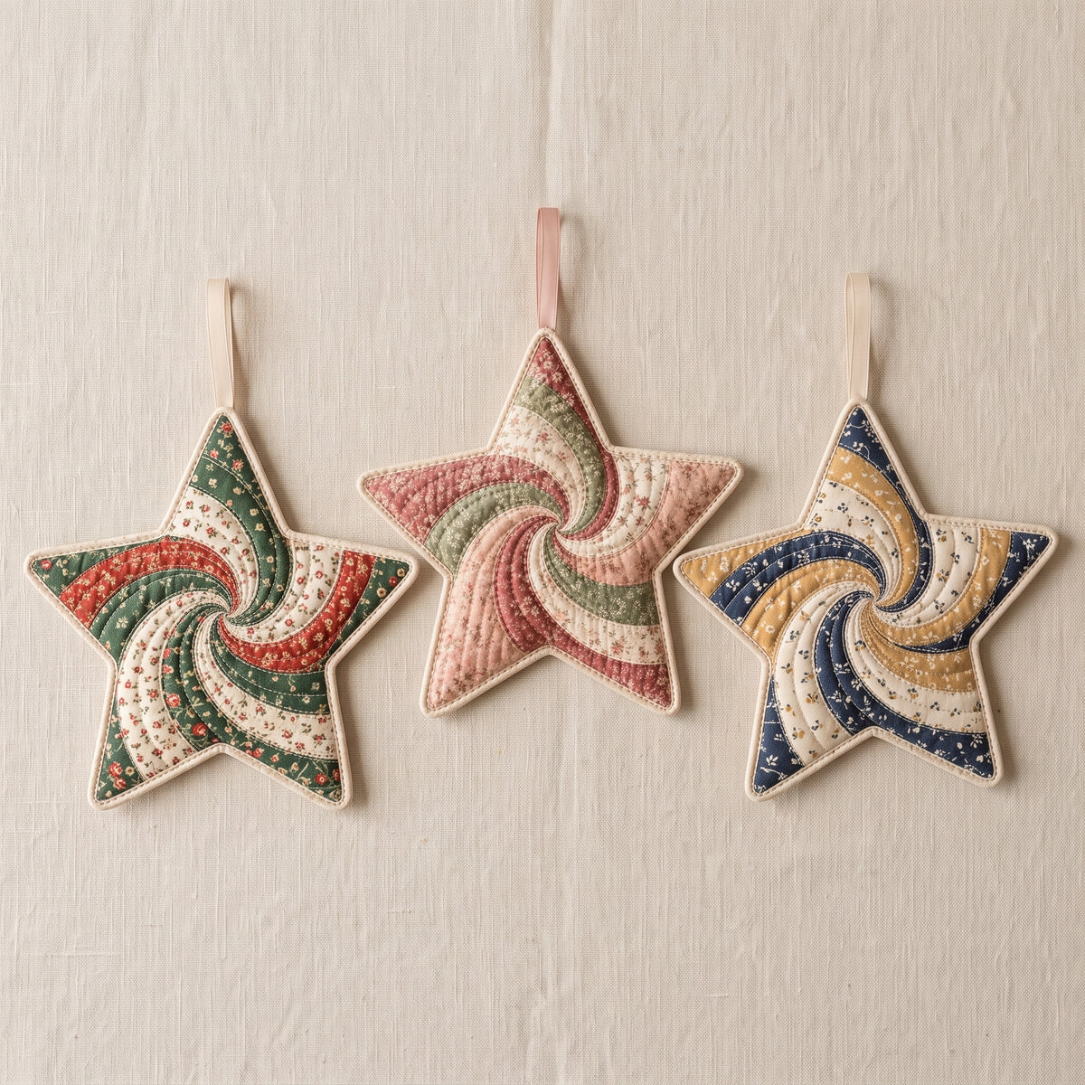 Quilted Star Ornament Pattern | Swirl Christmas Ornament, 7 Variations & 8 Palettes | Scrap Friendly | Instant Download PDF