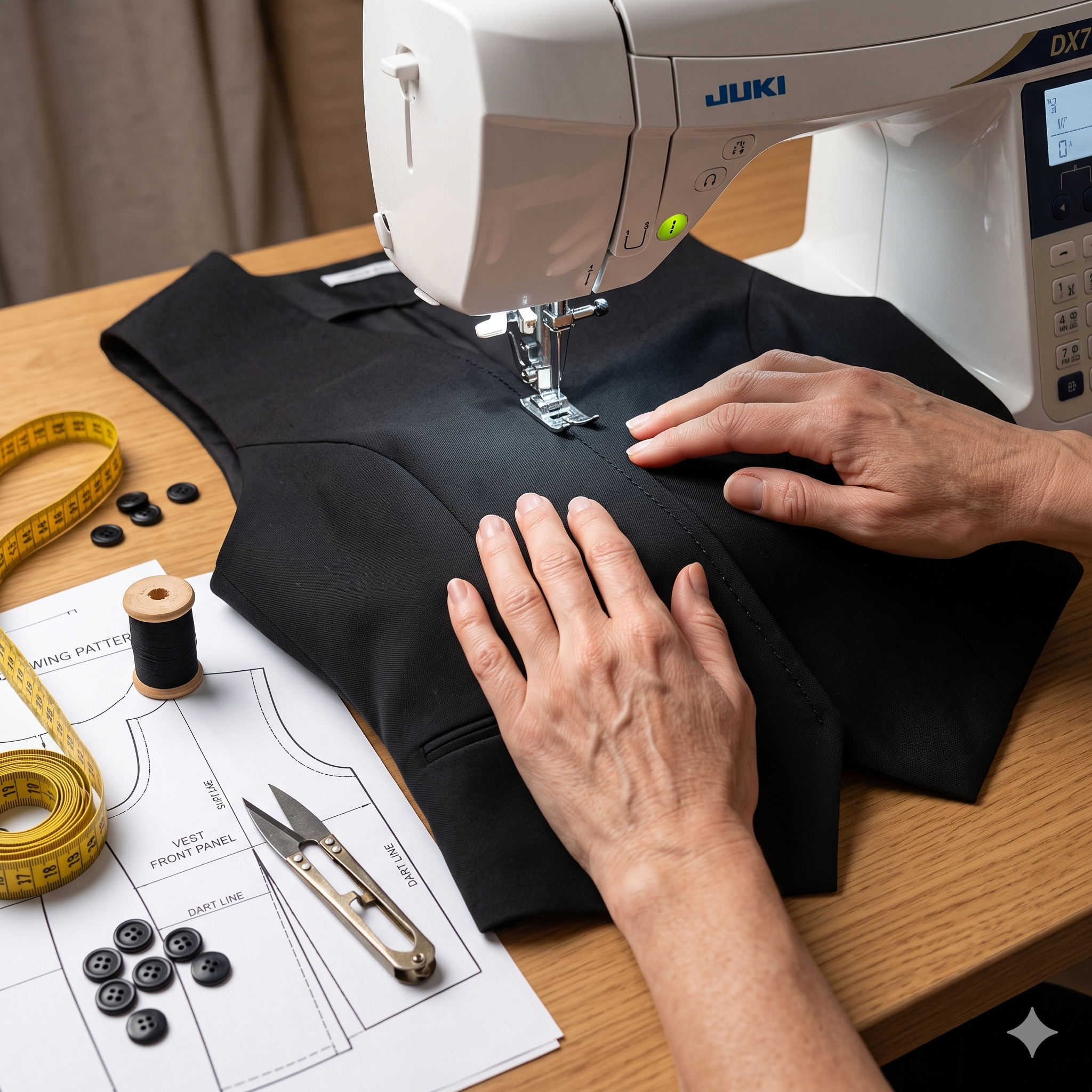 Tailored V-Neck Vest — Sewing Pattern (PDF) | Fitted Button-Front Waistcoat