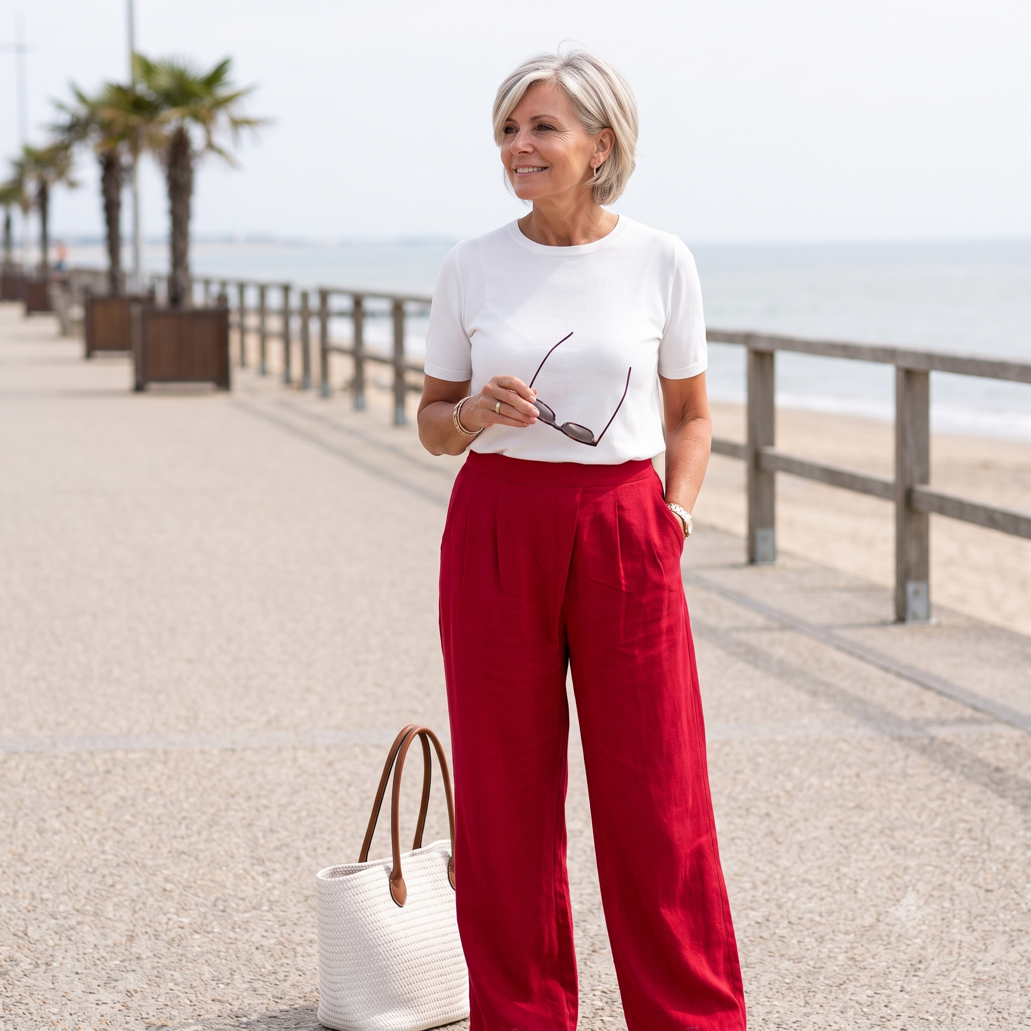 Trousers Sewing Pattern PDF | Taïs Flowy Summer Pants Pattern for Women, Pleated Front Elastic Back Trousers with Pockets, Beginner, XS-3XL