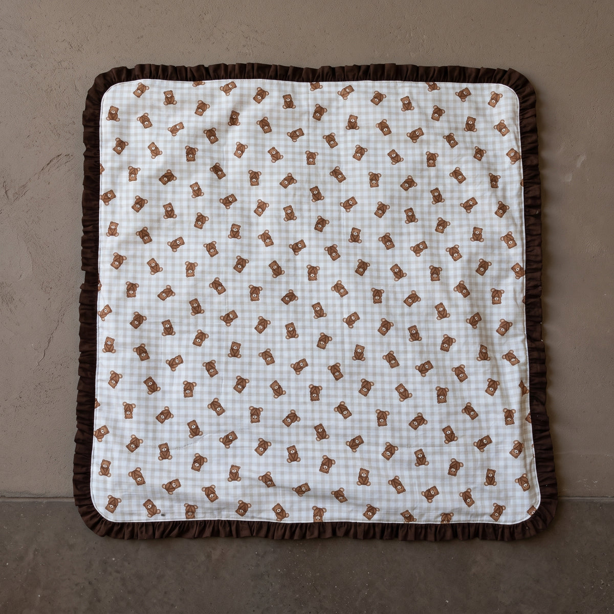 Teddy Bear Baby Quilt Pattern PDF – 3 Sizes, Ruffle Edge, Beginner Quilt, Nursery Blanket to Picnic Size