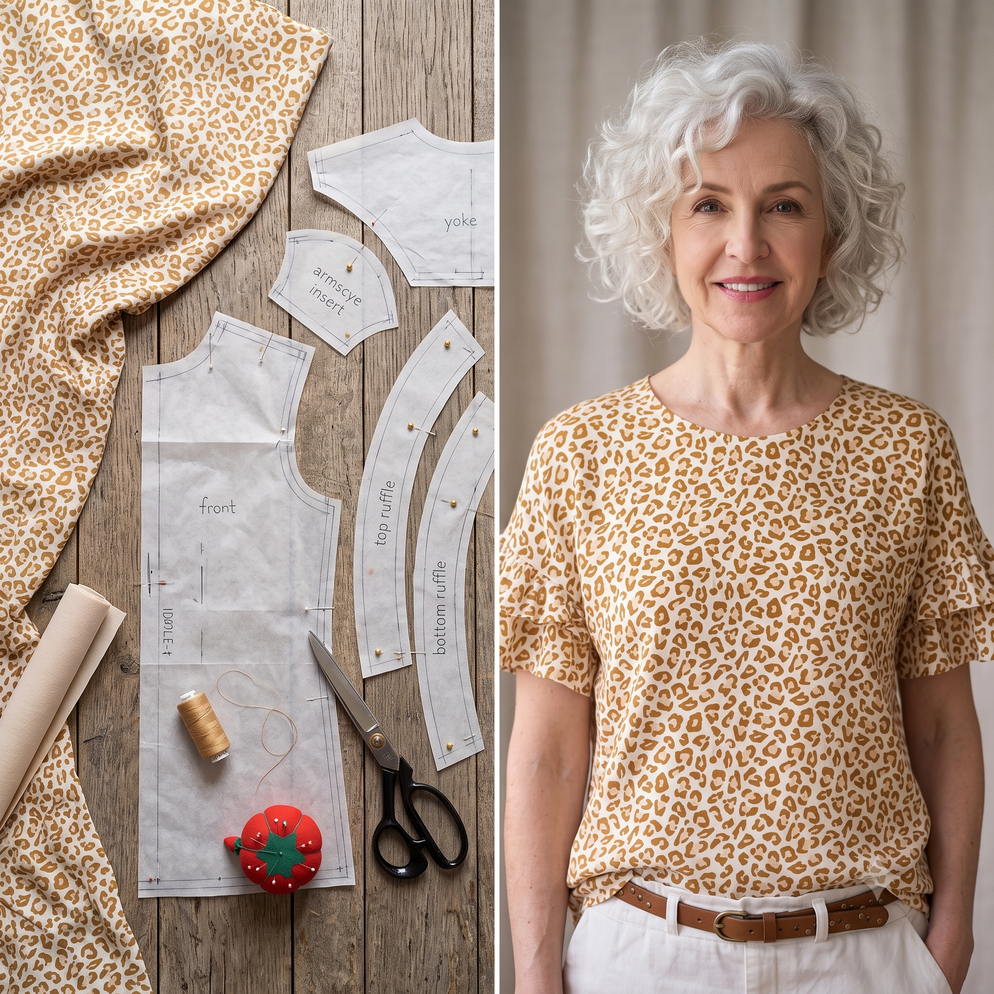 IDOLE Blouse Sewing Pattern PDF, Dropped Armhole Top & Dress, Round or Boat Neck, 18 Variations, Video Tutorial, Bilingual FR/EN, Sizes 32–52