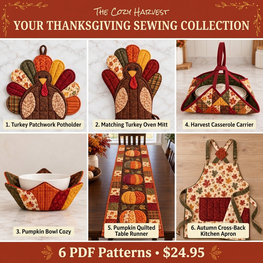Thanksgiving Kitchen Sewing Bundle – 6 PDF Sewing Patterns