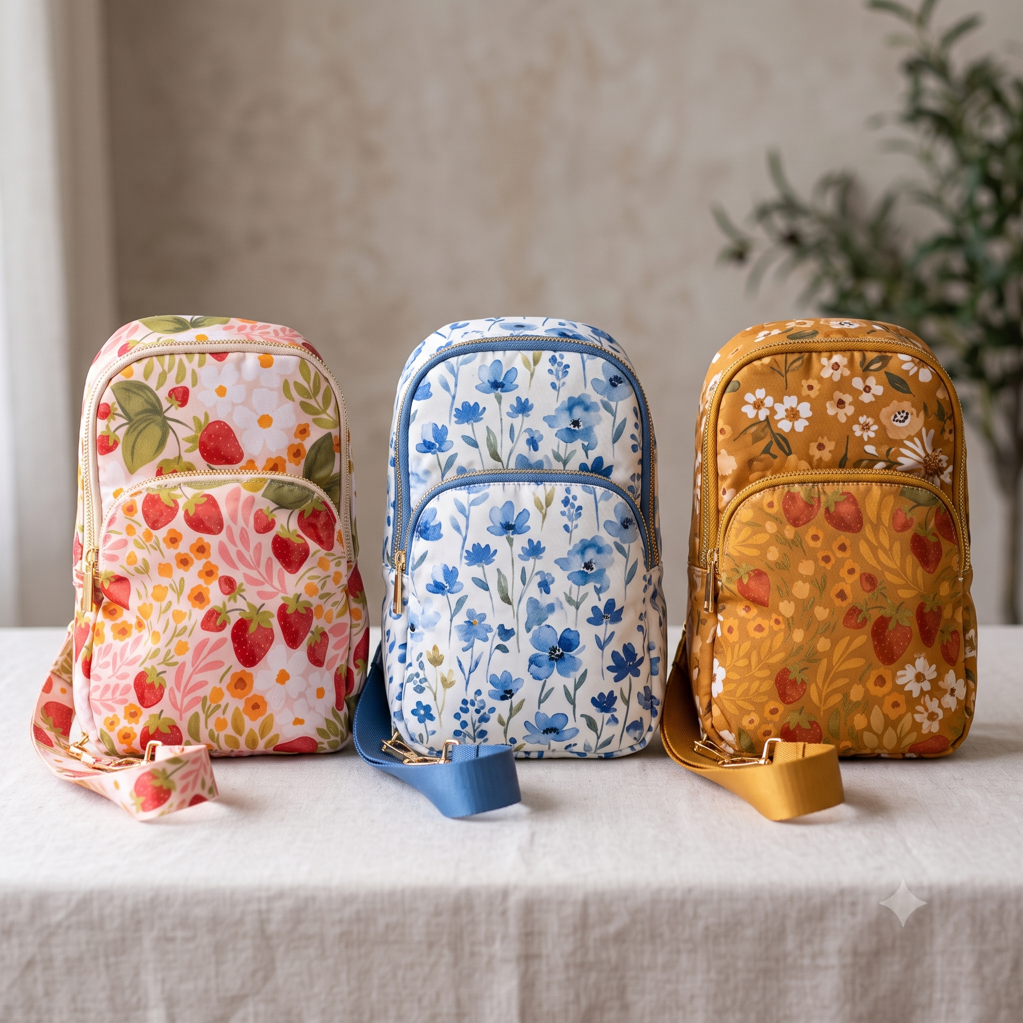 Padded Sling Bag PDF Sewing Pattern | Crossbody Sling Backpack | Front + Interior Zip Pockets, Convertible Strap | Beginner Friendly