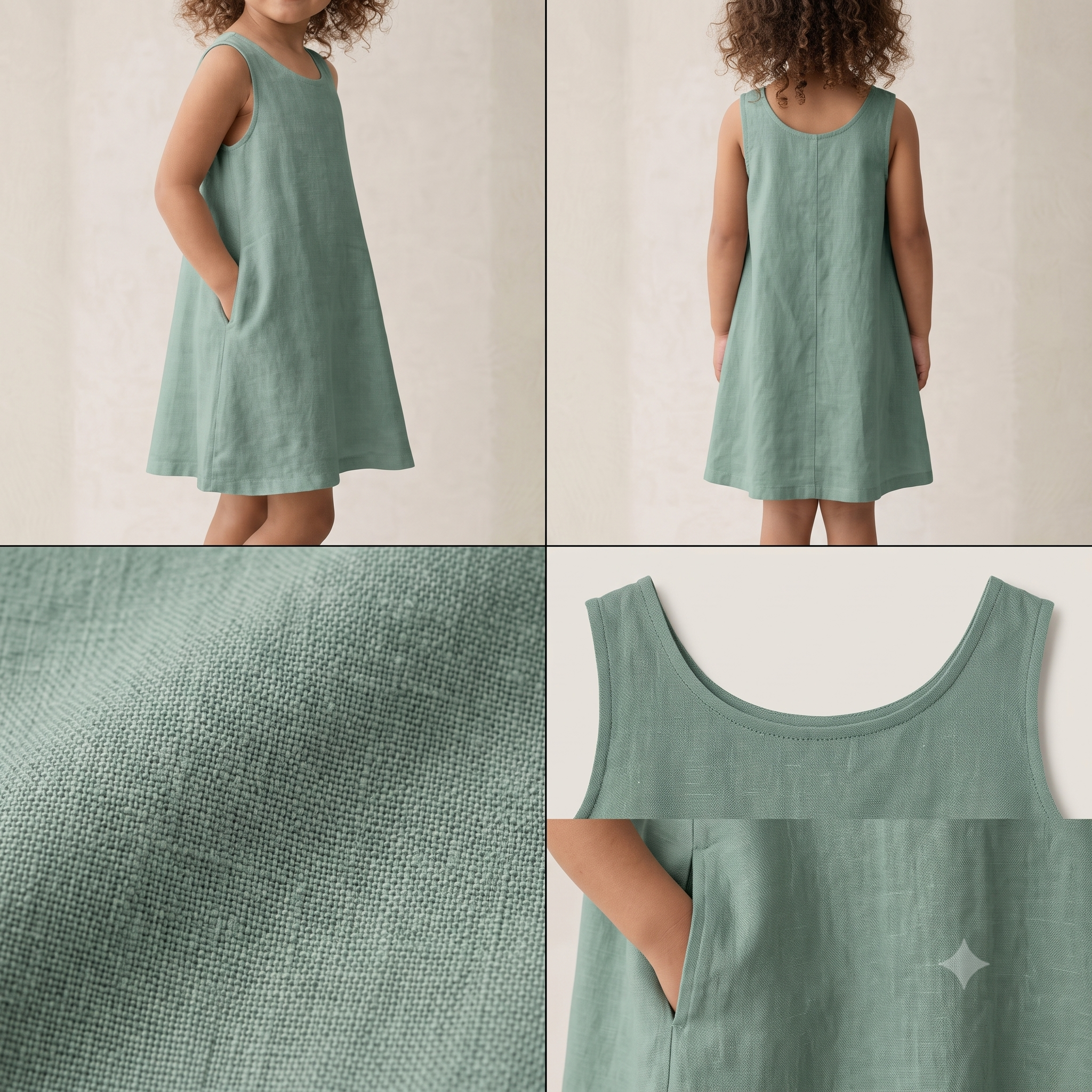 Kids Linen Dress PDF for Girls, Toddler Dress Pattern, Beginner Friendly Sewing Pattern, Girls Dress Template, Ages 2–16 Years
