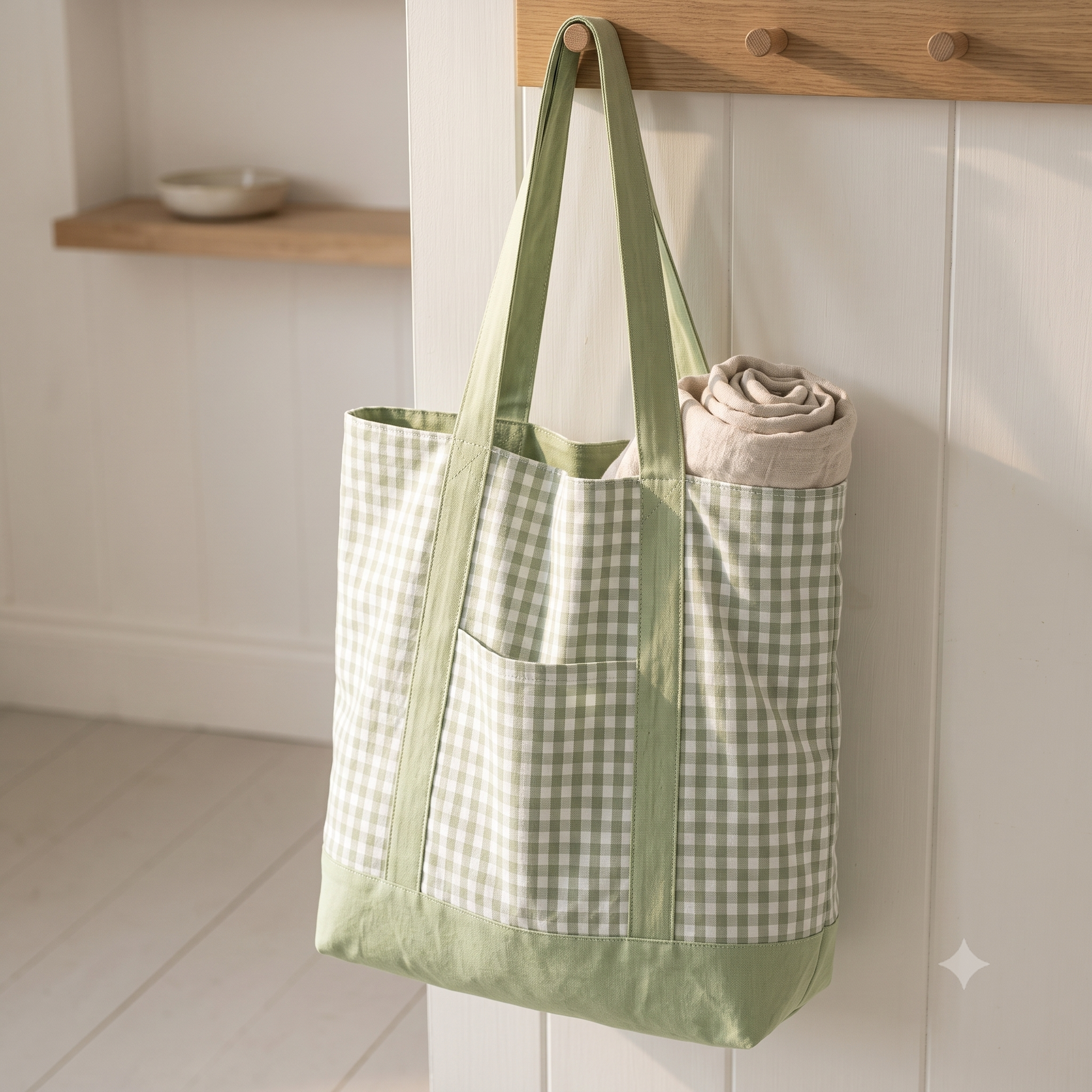 Tote Bag PDF Sewing Pattern | Beginner Friendly Lined Tote with Pocket | Everyday Market Bag | Instant Download A4 A0 US Letter