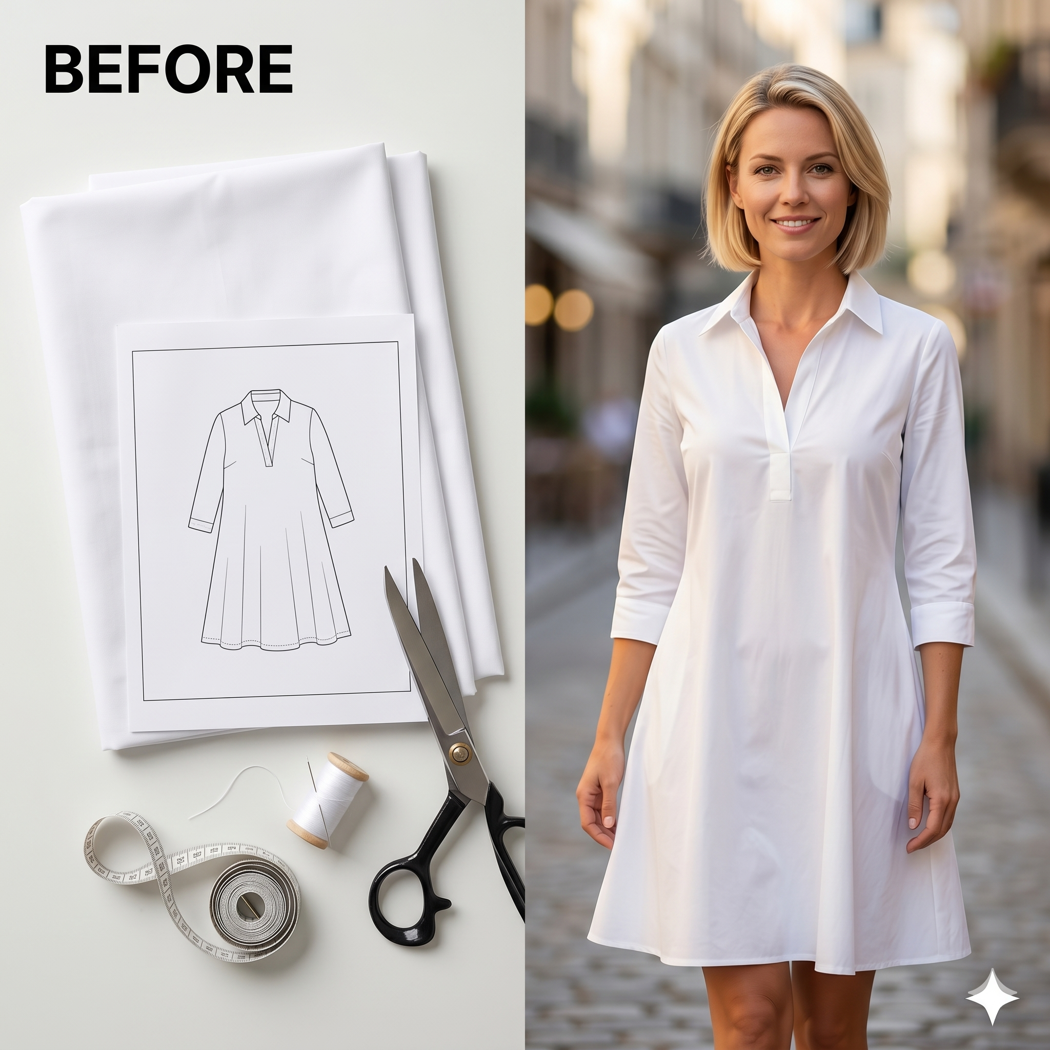 ✨ Urban Shirt Dress – Instant Download PDF Sewing Pattern