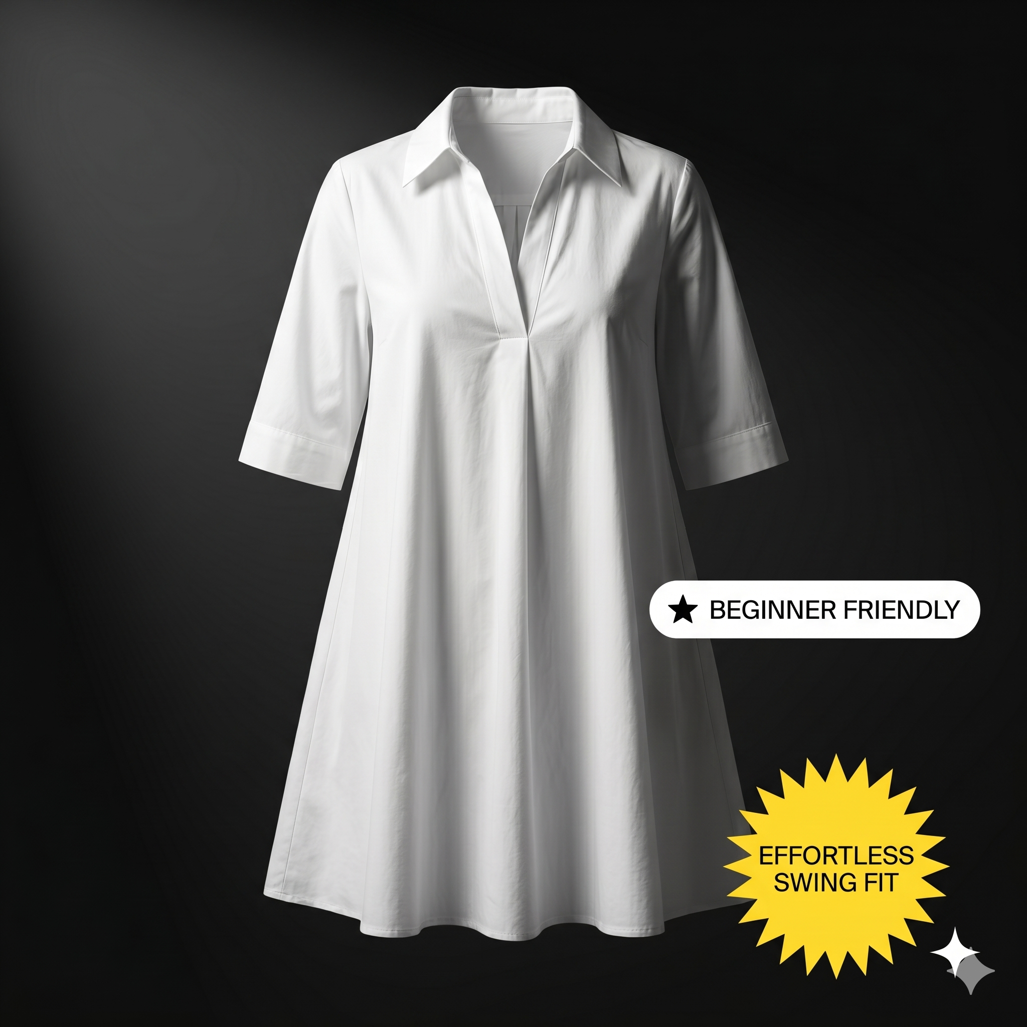 ✨ Urban Shirt Dress – Instant Download PDF Sewing Pattern