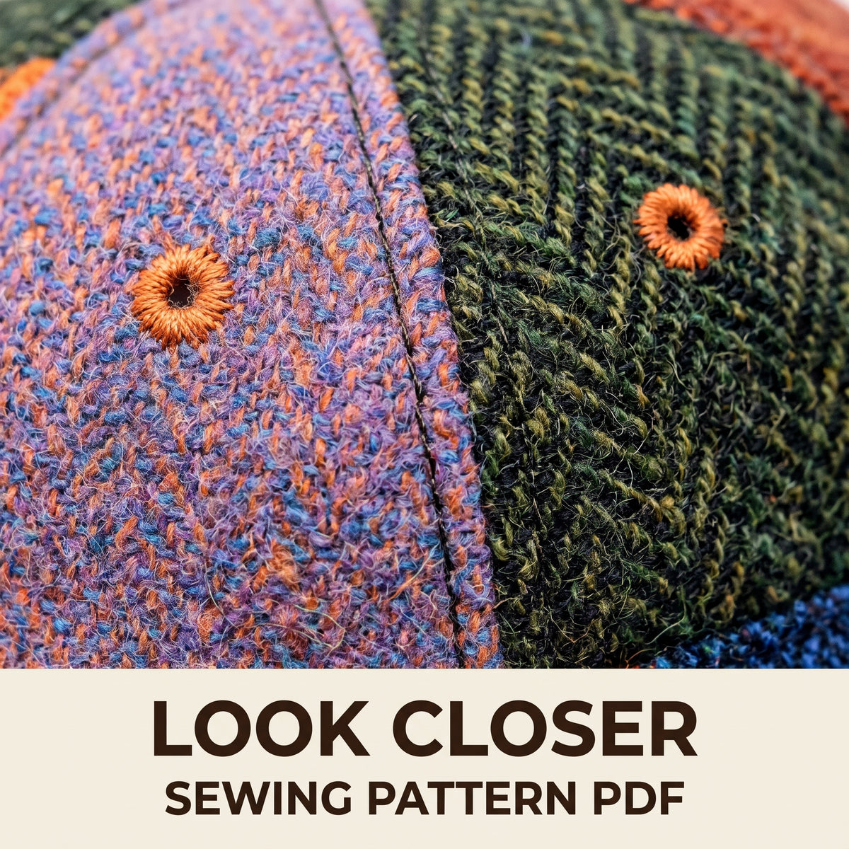 Wide Brim Bucket Hat Sewing Pattern PDF, Patchwork Wool Winter Hat for Women and Men, Three Sizes