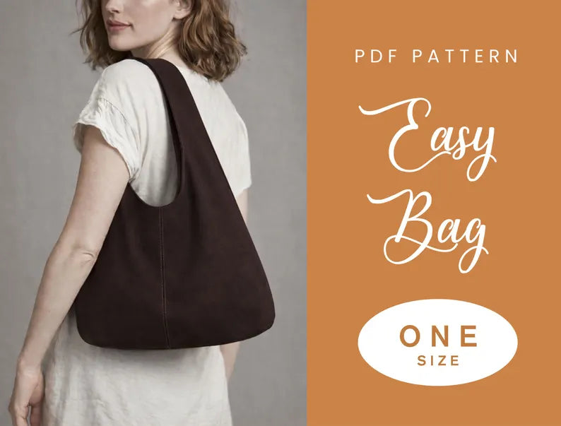 Hobo Bag Sewing Pattern | One Size | Instant Download | Easy Digital PDF | Women's Handbag | Shoulder Bag | Sewing Gift