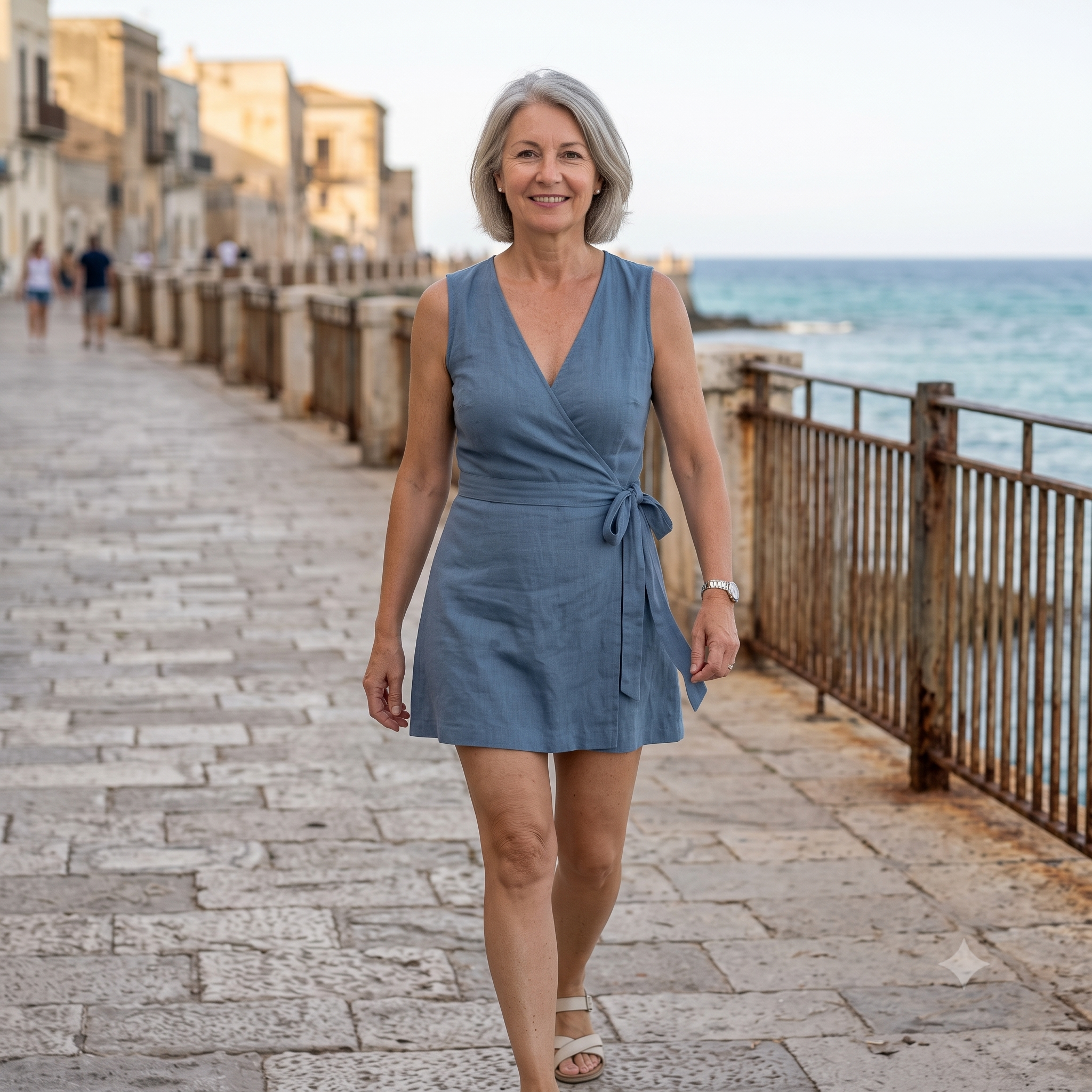 Wrap Dress Sewing Pattern PDF | Sleeveless V-Neck A-Line Dress Pattern, Tie Waist Linen Summer Dress, Beginner, Sizes XXS-5XL, Instant Download