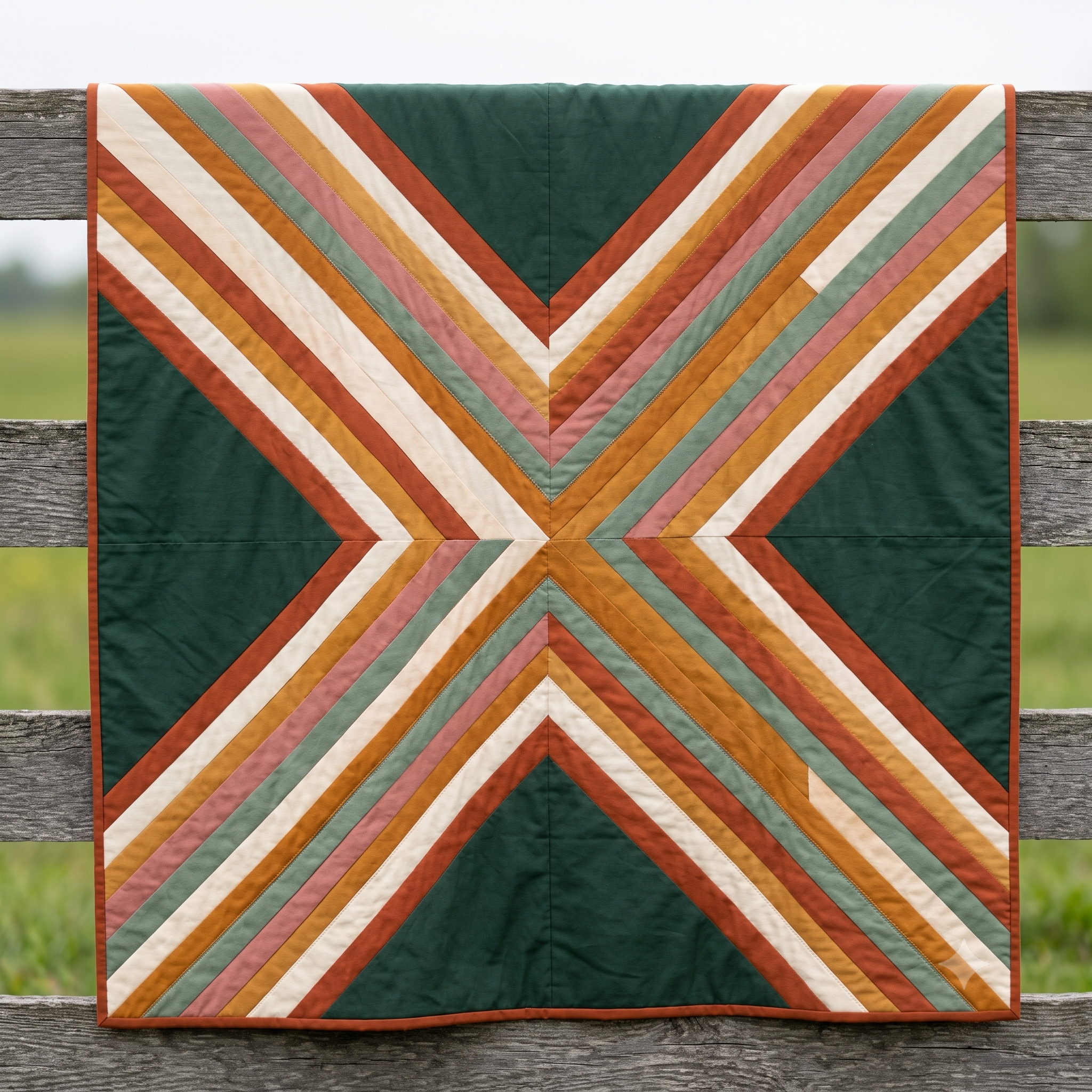 Diagonal Strip Quilt Pattern PDF | Modern X Quilt | 4 Sizes from Baby to Queen | Instant Download