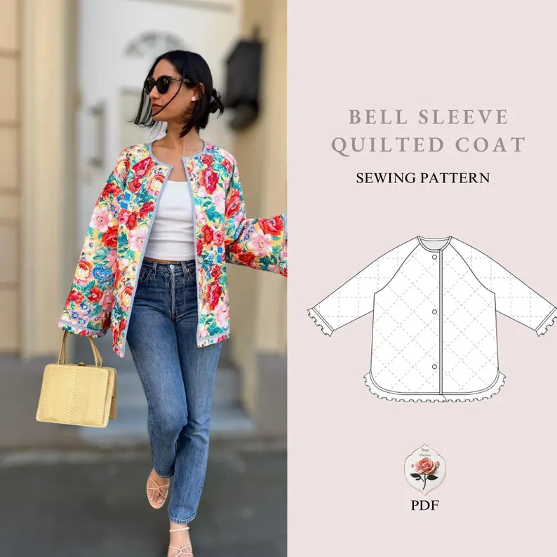 Quilted Jacket Beginner Sewing Pattern | Sizes XXS-XXL | Jacket Cardigan Pattern | INSTANT Download