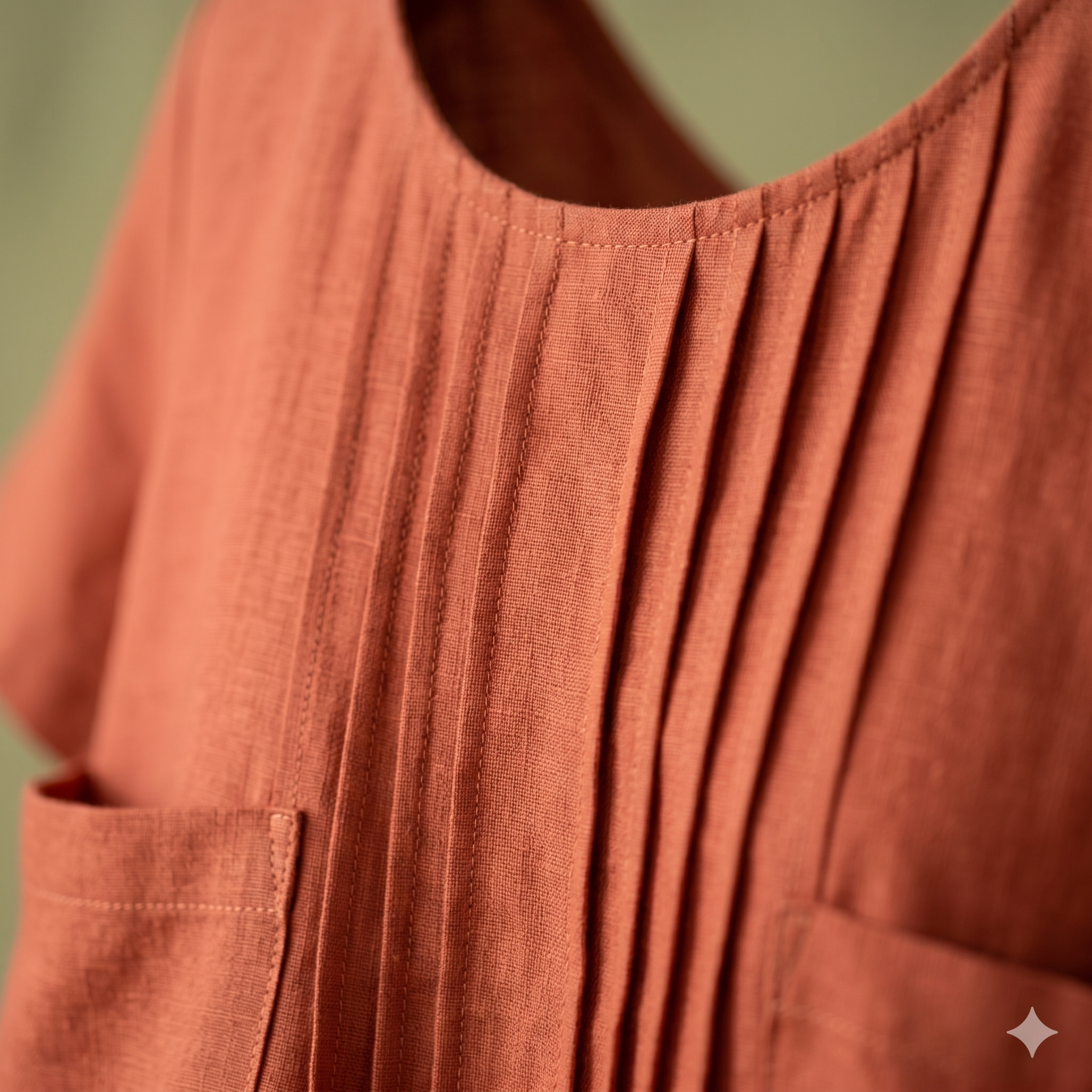 Linen Dress Sewing Pattern PDF | Raised Tucks A-Line Midi Dress