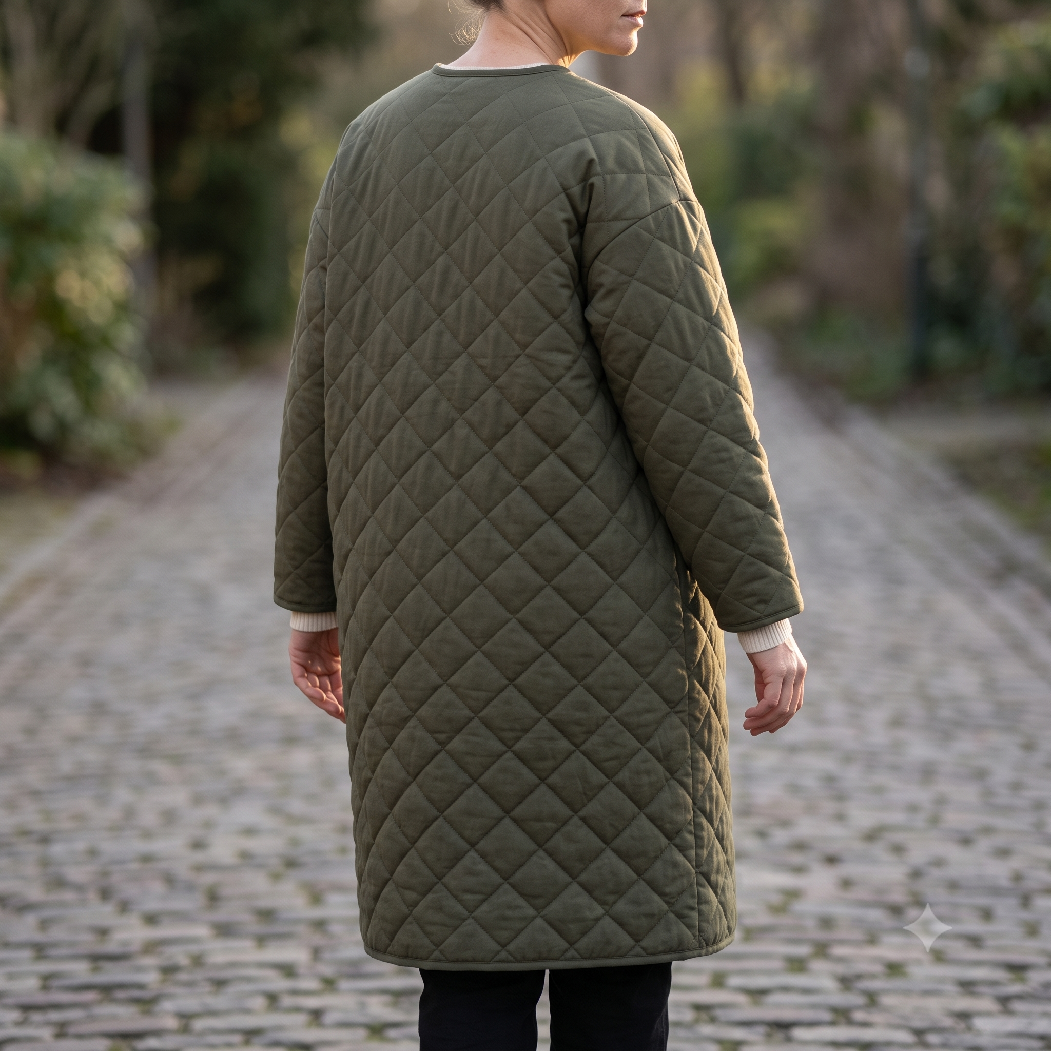 Quilted Coat Sewing Pattern PDF | Long Oversized Coat with Patch Pockets | 2 Versions, XS to 4XL | Instant Download