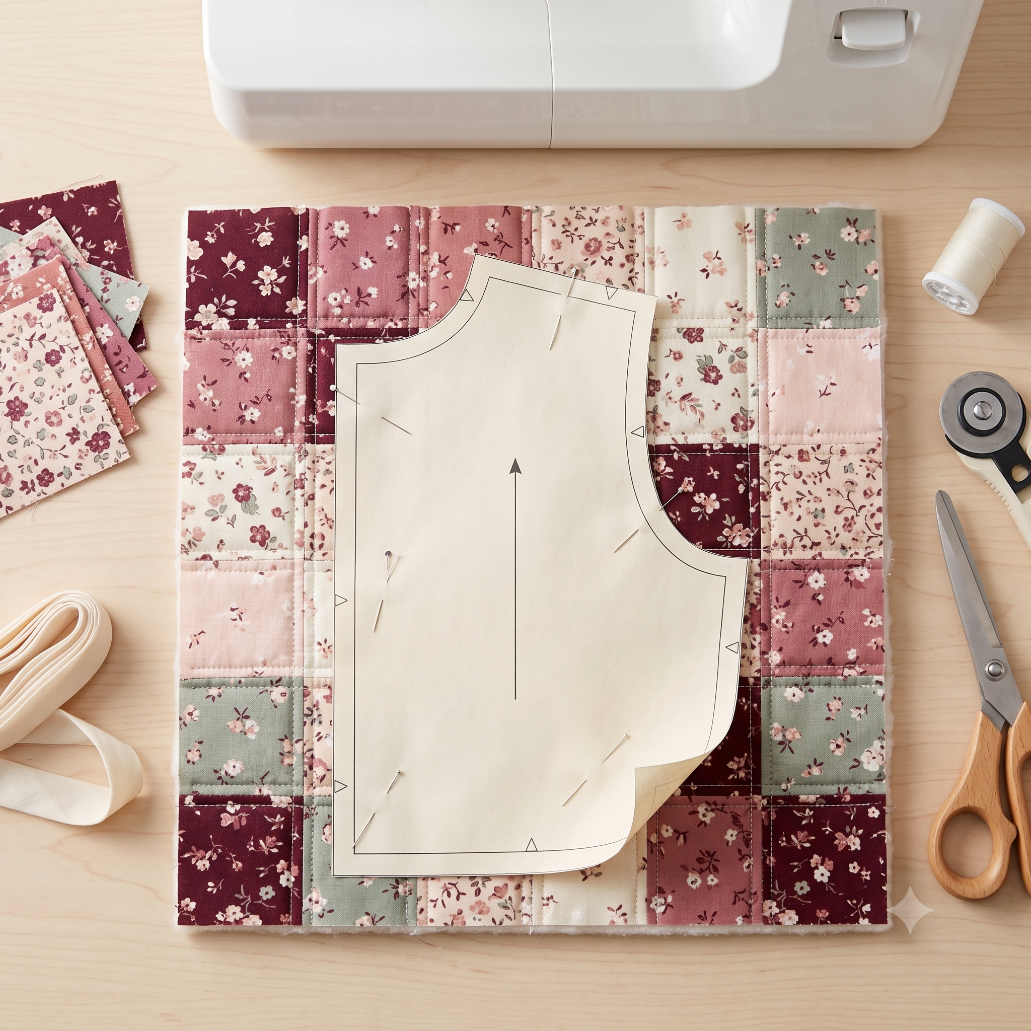 Patchwork Quilt Jacket Sewing Pattern PDF | Scrap Busting Quilt Coat | Stand Collar, Patch Pockets