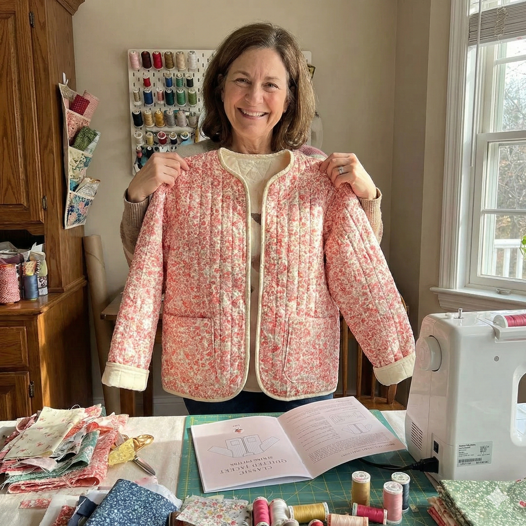 Quilted Jacket Beginner Sewing Pattern | Sizes XXS-5XL | Jacket Cardigan Pattern