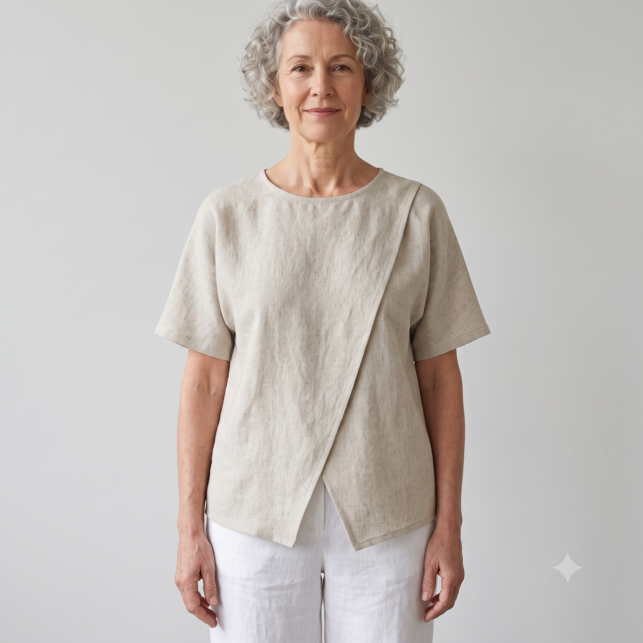 Asymmetric Wrap Top Sewing Pattern PDF, 2 Sleeve Options Sleeveless or Short Sleeve, Linen Blouse Pattern, Sizes 0-22, Instant Download