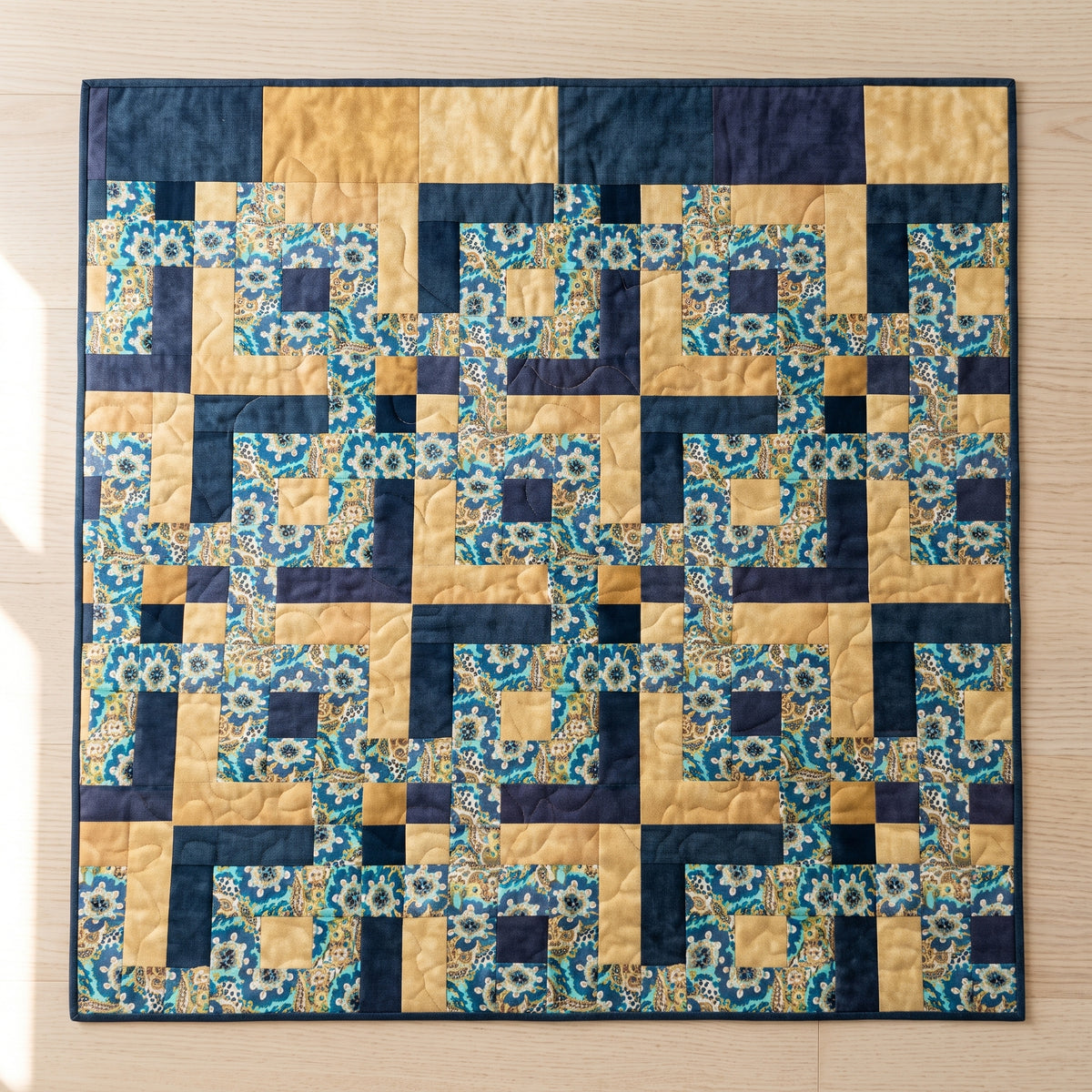Linked Squares Quilt Pattern PDF, Easy Throw Quilt for Beginners